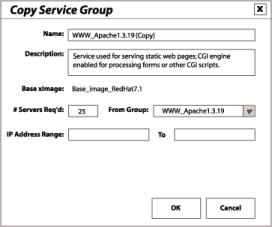Copy Service Group dialog box