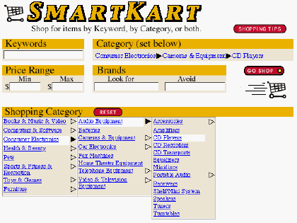 Recommended new design for SmartKart search page.