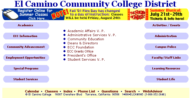 www.ElCamino.cc.ca.us Navigation Bar