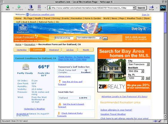 Weather.com example of Web Blooper