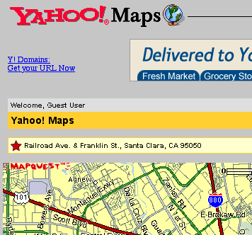 Yahoo Maps Example of Web Blooper